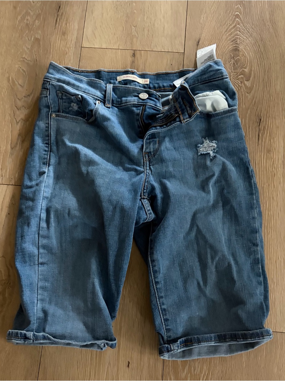 Levi's Women's Medium Blue Denim Bermuda Shorts